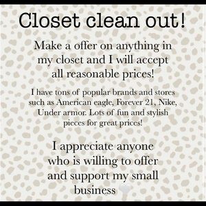 Closet clean out asap!